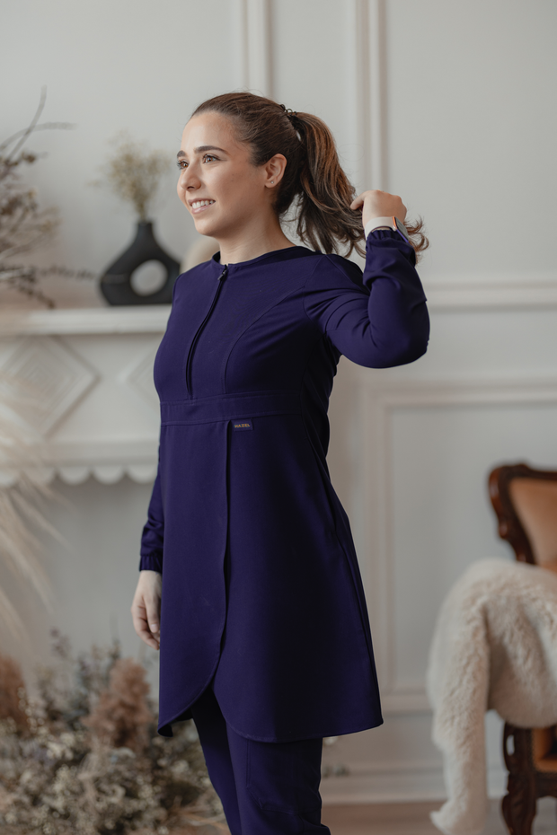 Long hot sale scrub tops