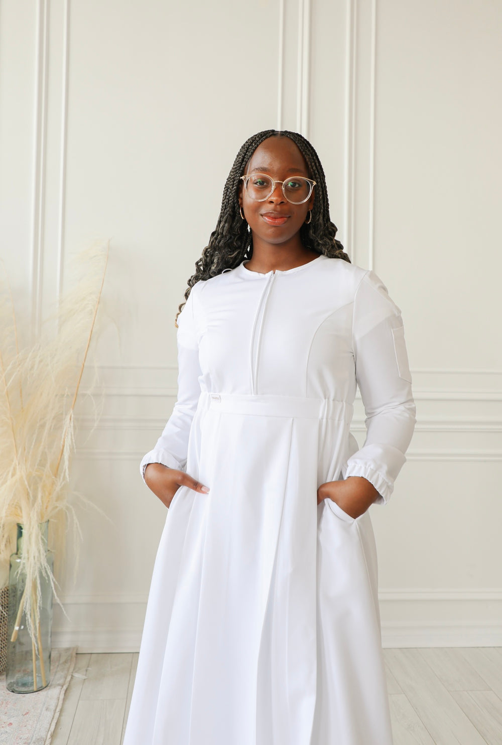 Jasmine Scrub Dress Modest & Stylish Ankle-Length Scrub with 5 Pockets Hazel GotYouCovered Jasmine Scrub Dress Modest & Stylish Ankle-Length Scrub with 5 Pockets Hazel GotYouCovered
